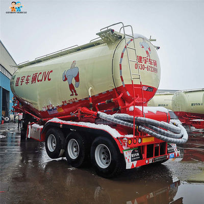 Construction Building Bulk Cement Tanker Semi Trailer With Compressor